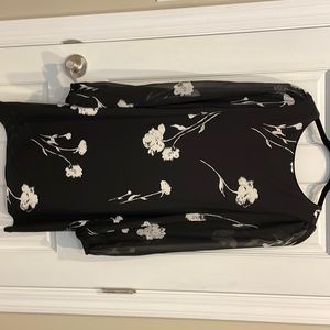 White House Black Market chiffon sleeve dress NWT